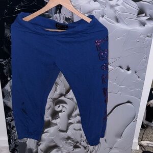 Blue Leggings with Sequin Detail